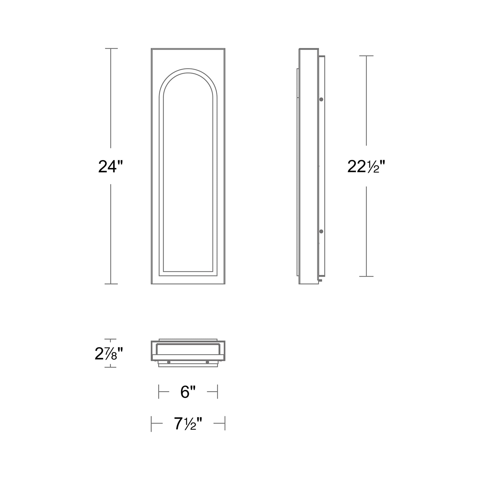 Cadey Outdoor LED Wall Light - line drawing.