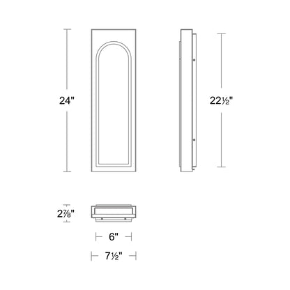 Cadey Outdoor LED Wall Light - line drawing.