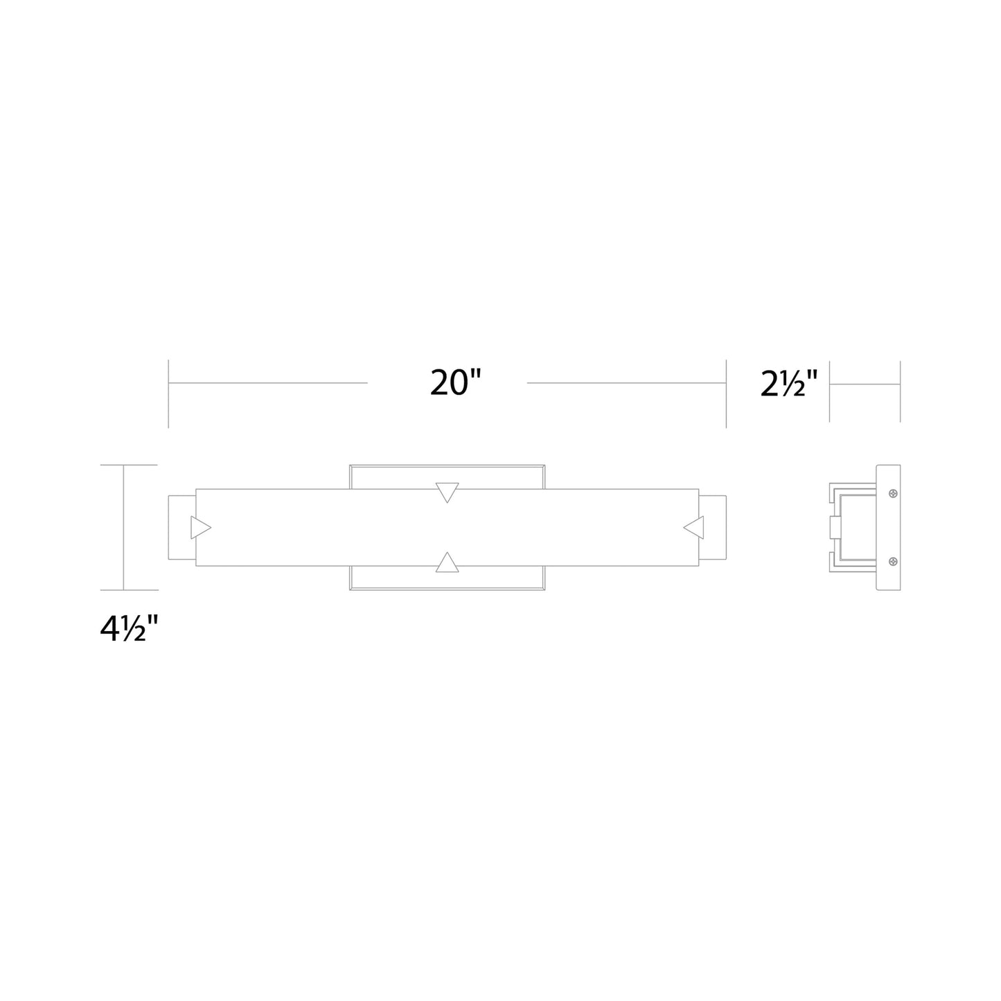 Carlisle LED Bath Vanity Light - line drawing.