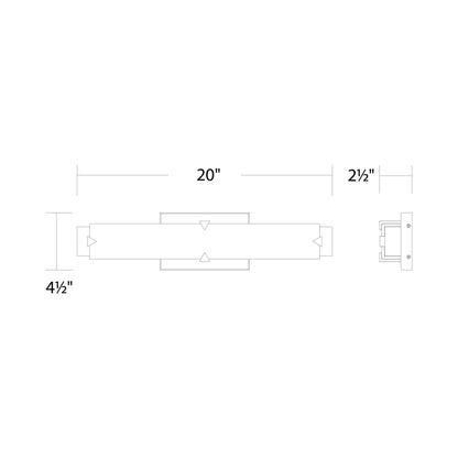 Carlisle LED Bath Vanity Light - line drawing.