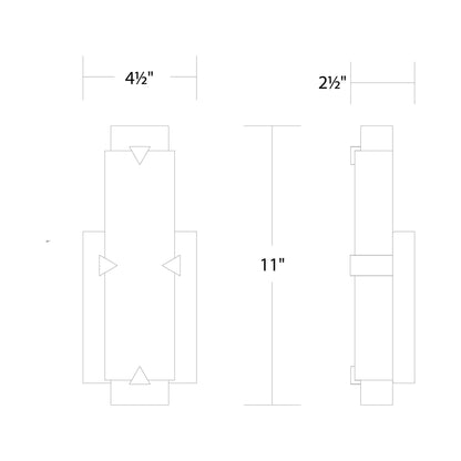 Carlisle LED Wall Light - line drawing.