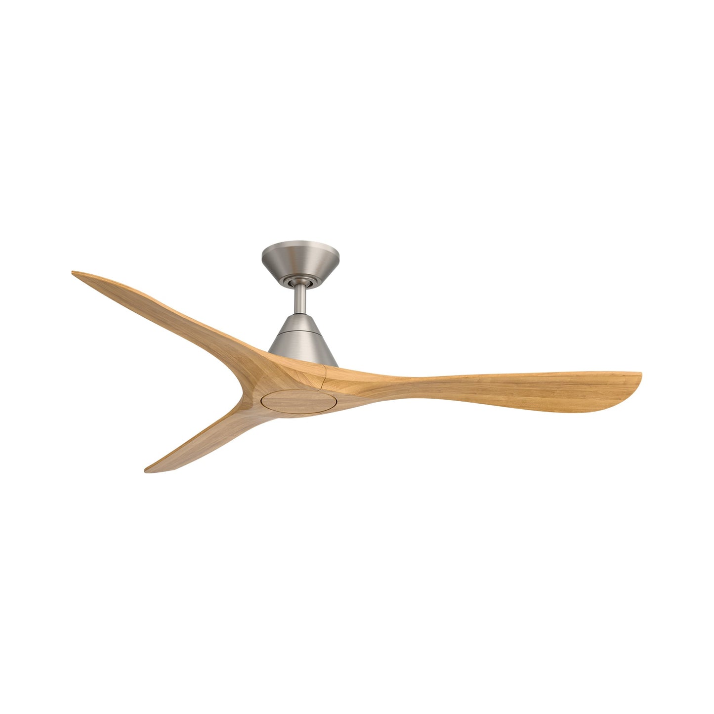 Carve Outdoor LED Ceiling Fan in Antique Nickel/Honey Oak (60-Inch/Not Included).