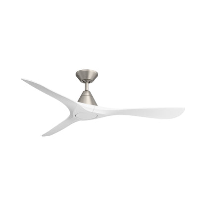 Carve Outdoor LED Ceiling Fan in Antique Nickel/Matte White (60-Inch/Not Included).