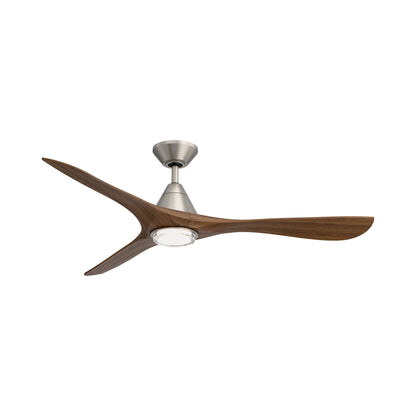 Carve Outdoor LED Ceiling Fan in Antique Nickel/Distressed Koa (60-Inch/Included).