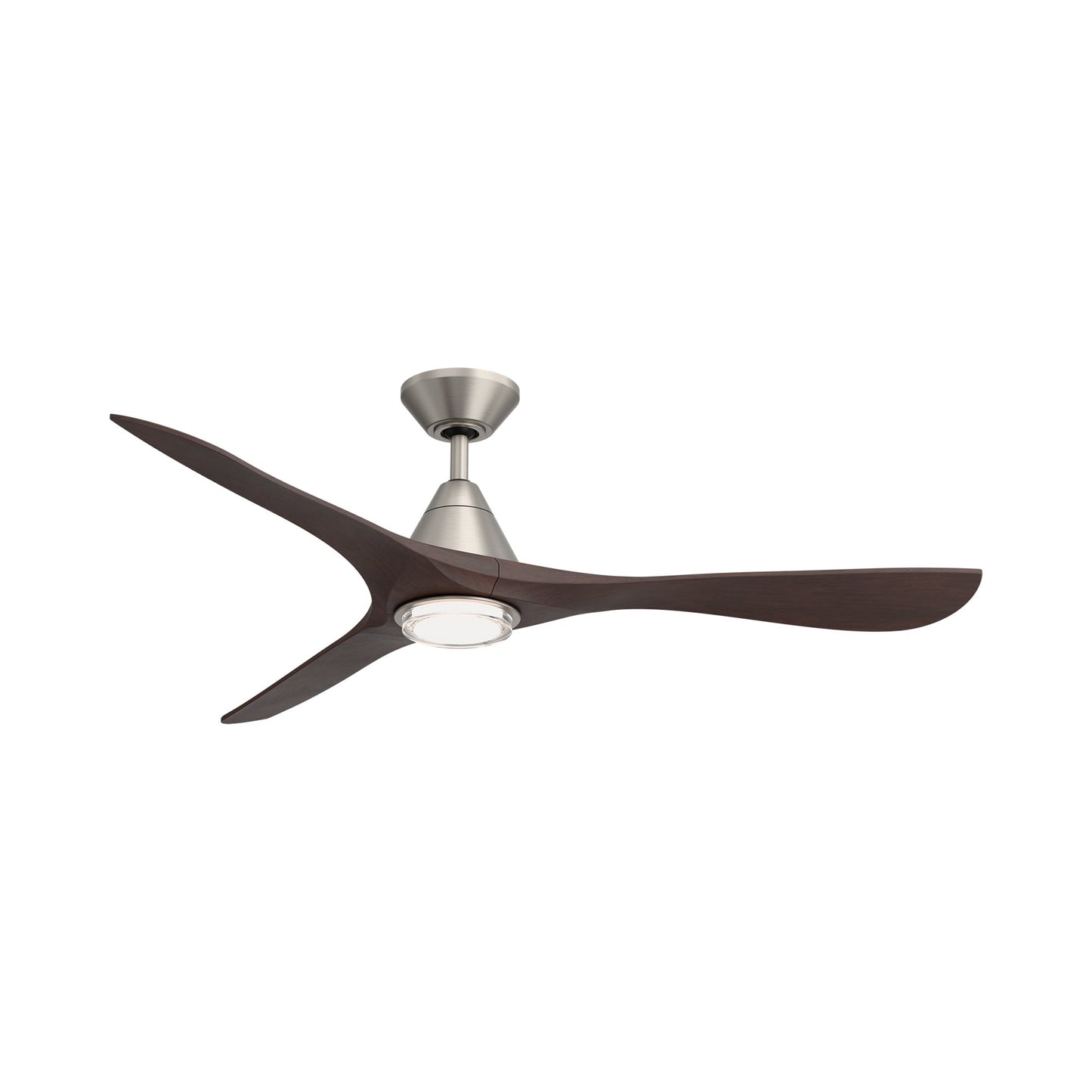 Carve Outdoor LED Ceiling Fan in Antique Nickel/Dark Walnut (60-Inch/Included).