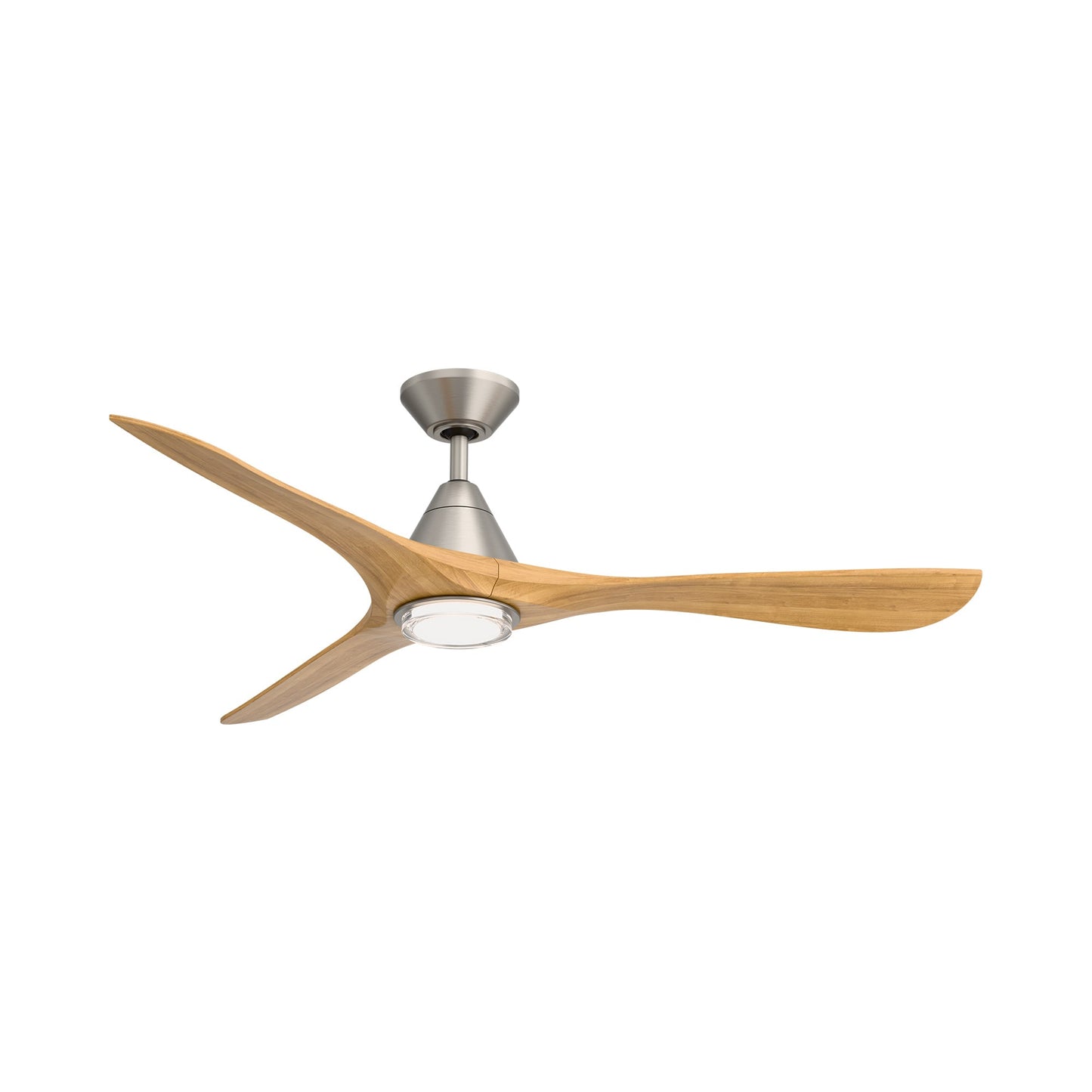 Carve Outdoor LED Ceiling Fan in Antique Nickel/Honey Oak (60-Inch/Included).