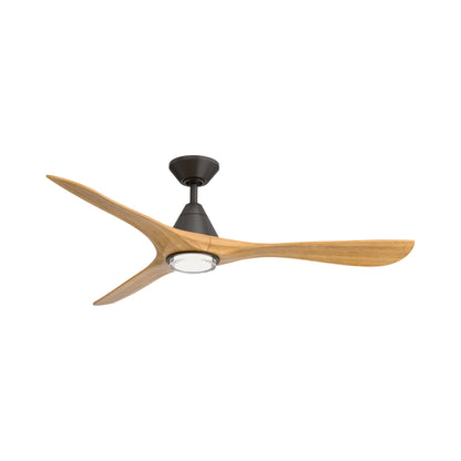 Carve Outdoor LED Ceiling Fan in Bronze/Honey Oak (60-Inch/Included).