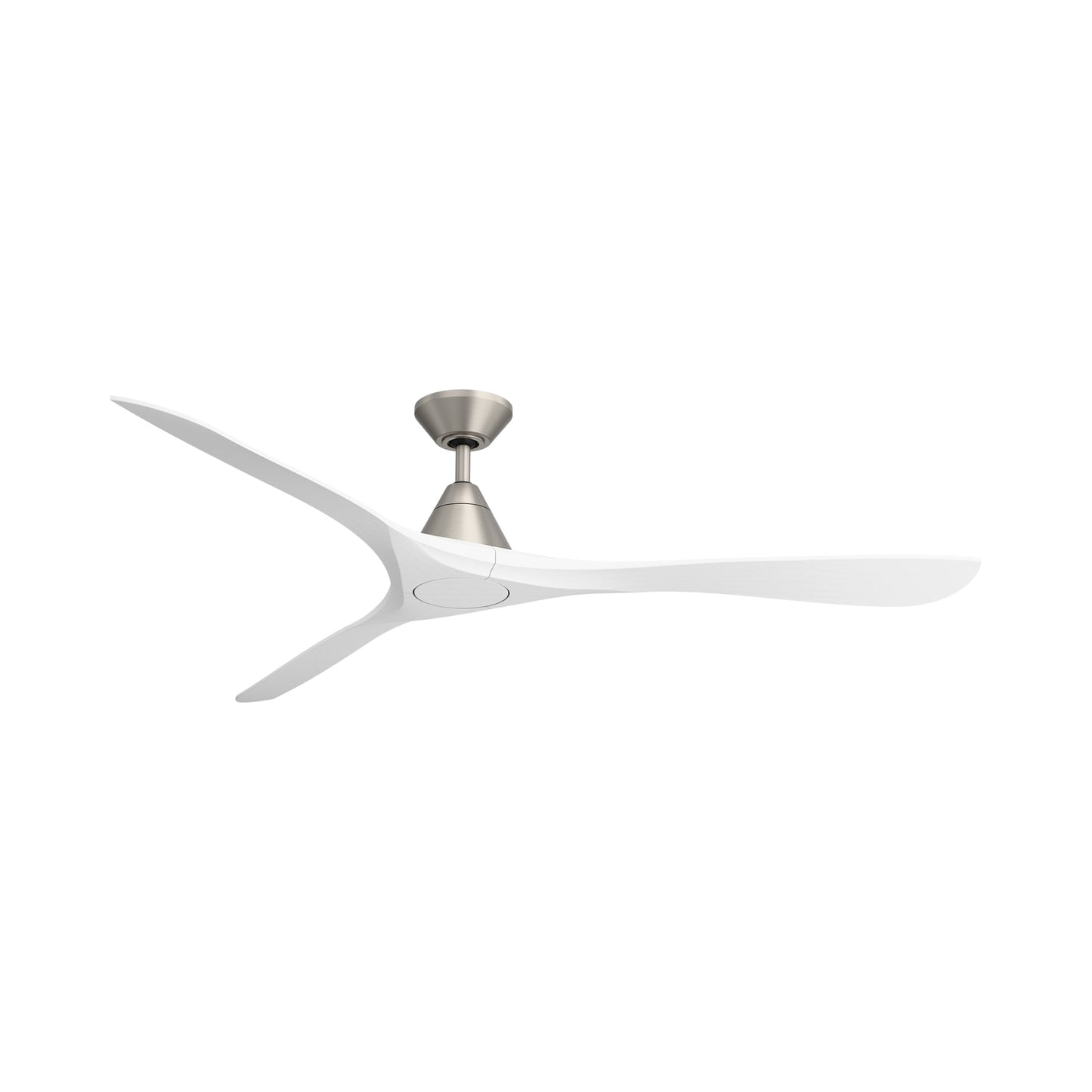 Carve Outdoor LED Ceiling Fan in Antique Nickel/Matte White (72-Inch/Not Included).