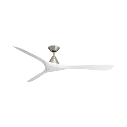 Carve Outdoor LED Ceiling Fan in Antique Nickel/Matte White (72-Inch/Not Included).