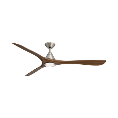 Carve Outdoor LED Ceiling Fan in Antique Nickel/Distressed Koa (72-Inch/Included).