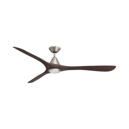 Carve Outdoor LED Ceiling Fan in Antique Nickel/Dark Walnut (72-Inch/Included).