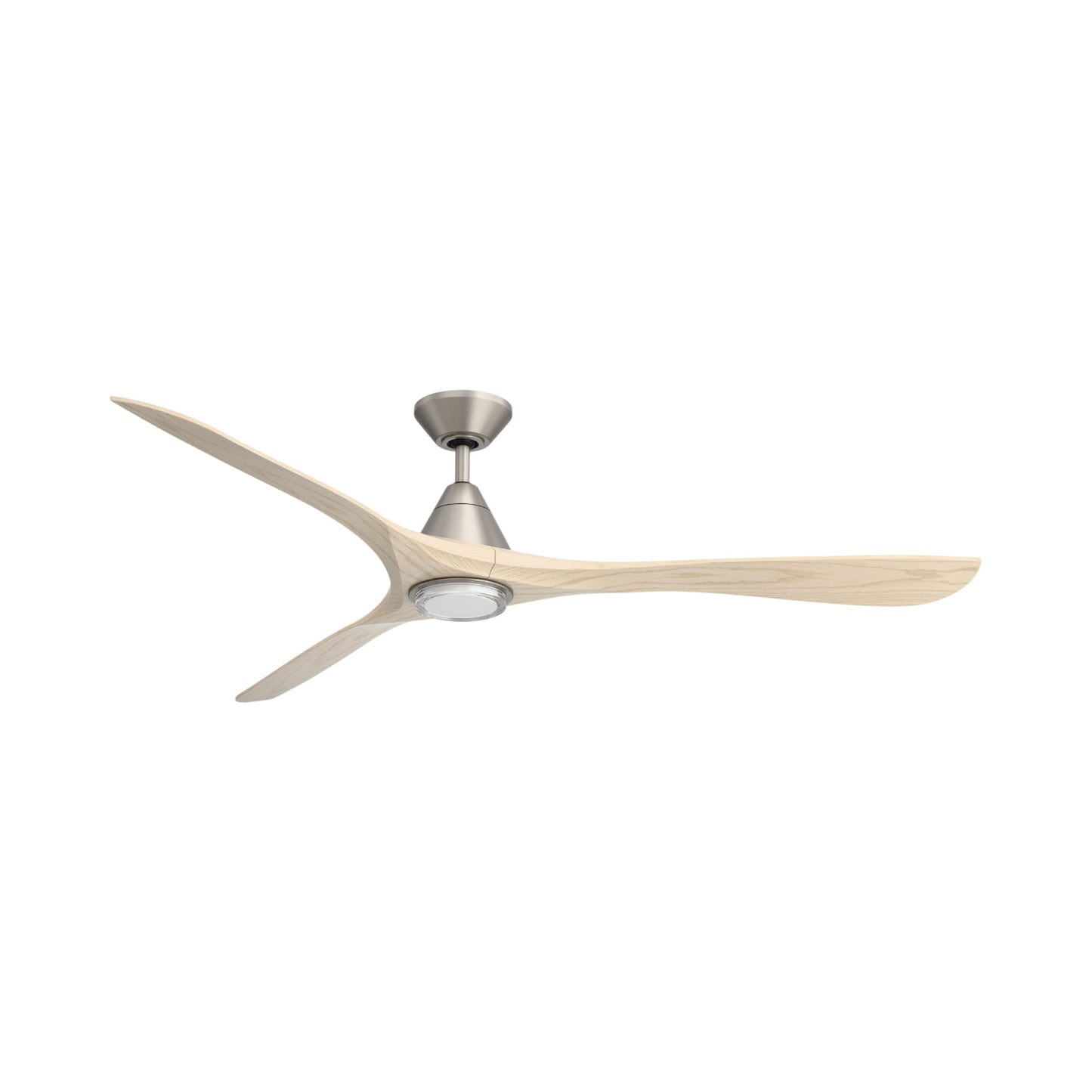 Carve Outdoor LED Ceiling Fan in Antique Nickel/White Oak (72-Inch/Included).