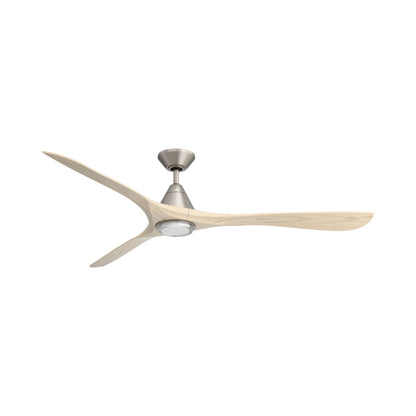 Carve Outdoor LED Ceiling Fan in Antique Nickel/White Oak (72-Inch/Included).