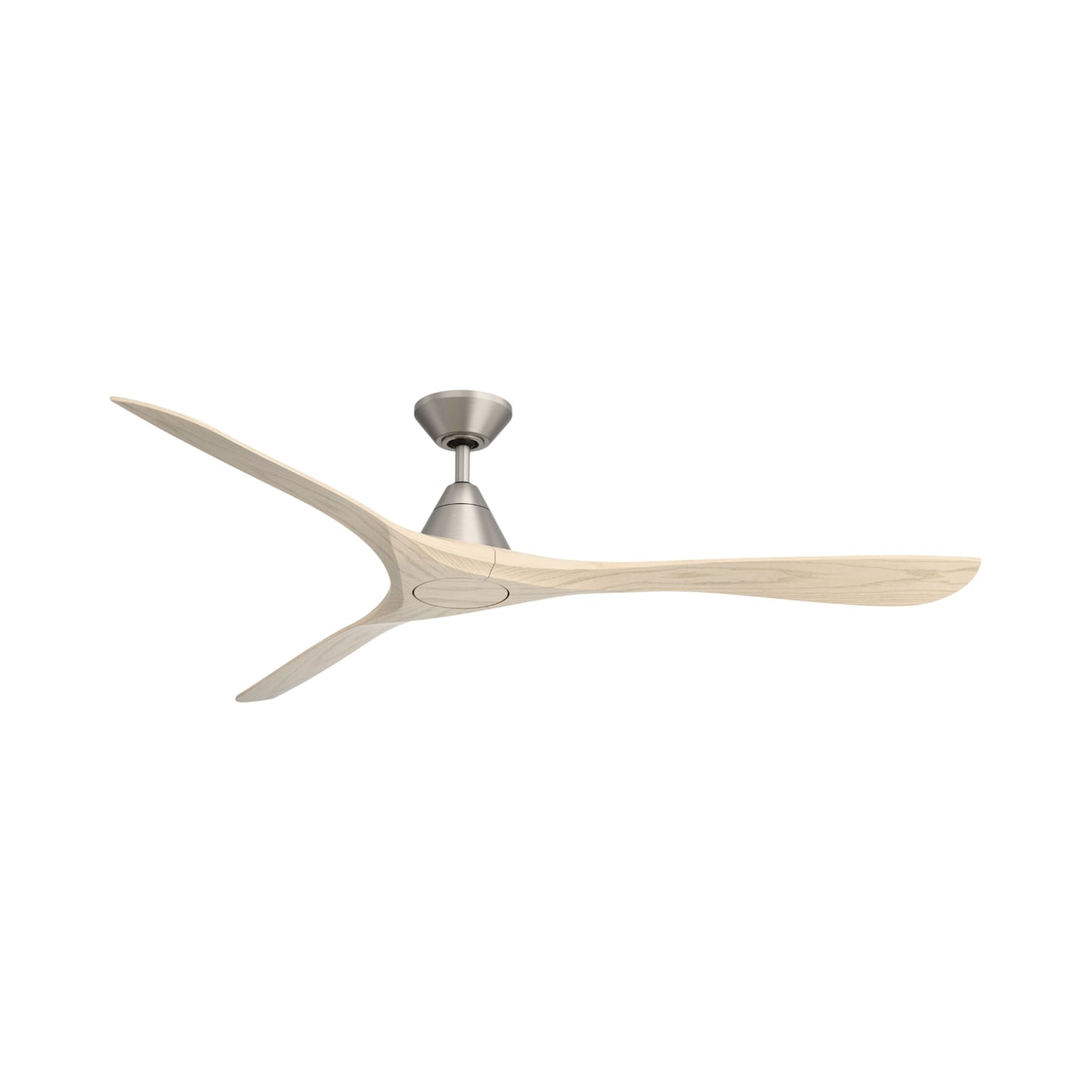 Carve Outdoor LED Ceiling Fan in Antique Nickel/White Oak (72-Inch/Not Included).