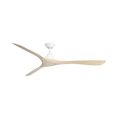 Carve Outdoor LED Ceiling Fan in Matte White/White Oak (72-Inch/Not Included).