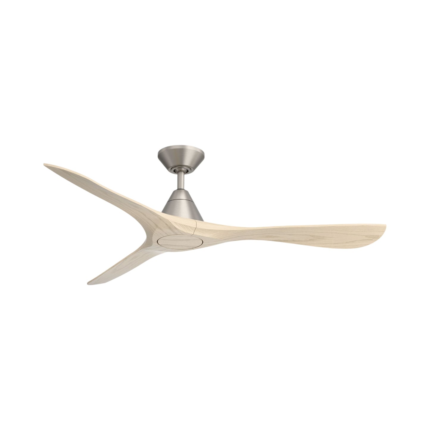 Carve Outdoor LED Ceiling Fan in Antique Nickel/White Oak (60-Inch/Not Included).