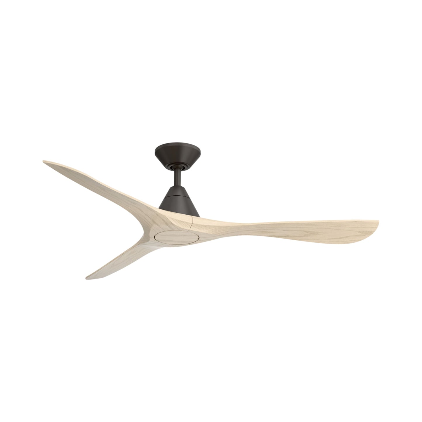Carve Outdoor LED Ceiling Fan in Bronze/White Oak (60-Inch/Not Included).