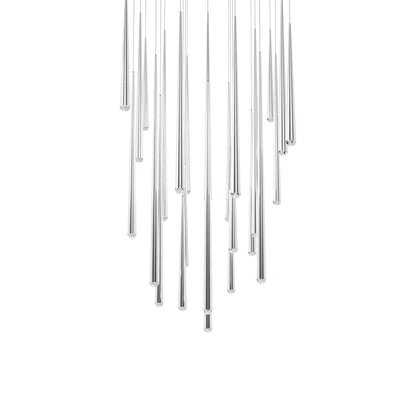 Cascade LED Multi Light Pendant Light in Polished Nickel/Crystal (25-Light).