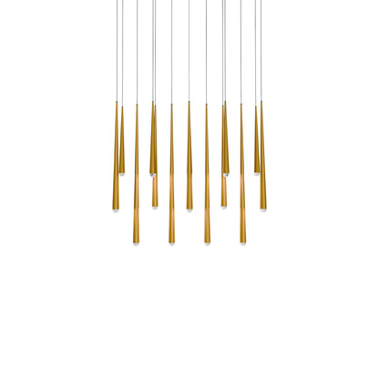 Cascade Linear LED Chandelier in Aged Brass/Crystal (14-Light).