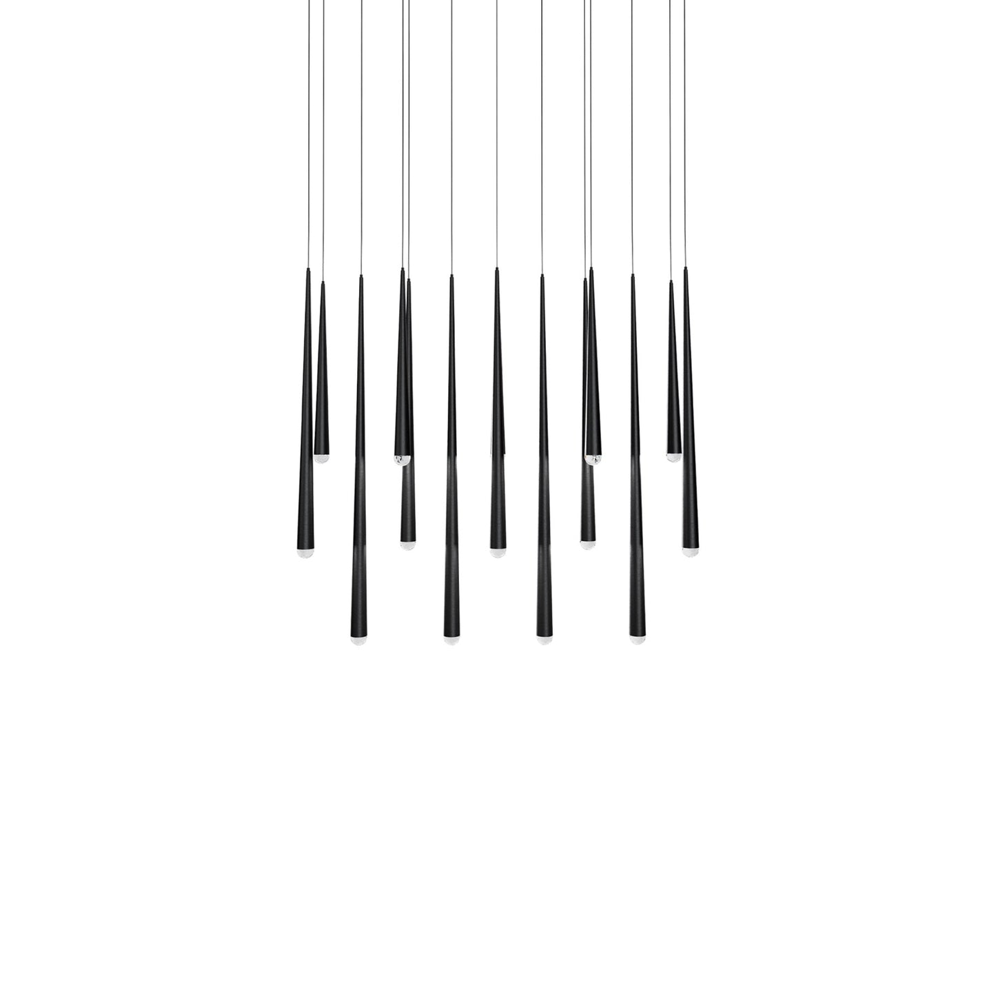 Cascade Linear LED Chandelier in Black/Crystal (14-Light).