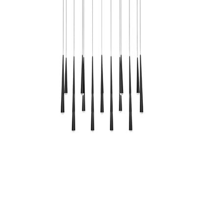 Cascade Linear LED Chandelier in Black/Crystal (14-Light).