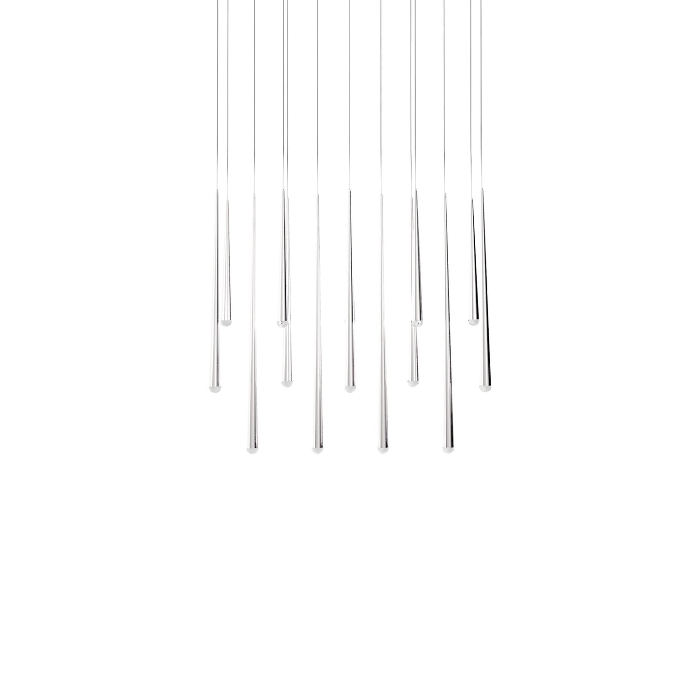 Cascade Linear LED Chandelier in Polished Nickel/Crystal (14-Light).