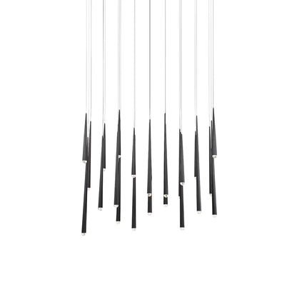 Cascade Linear LED Chandelier in Black/Crystal (23-Light).