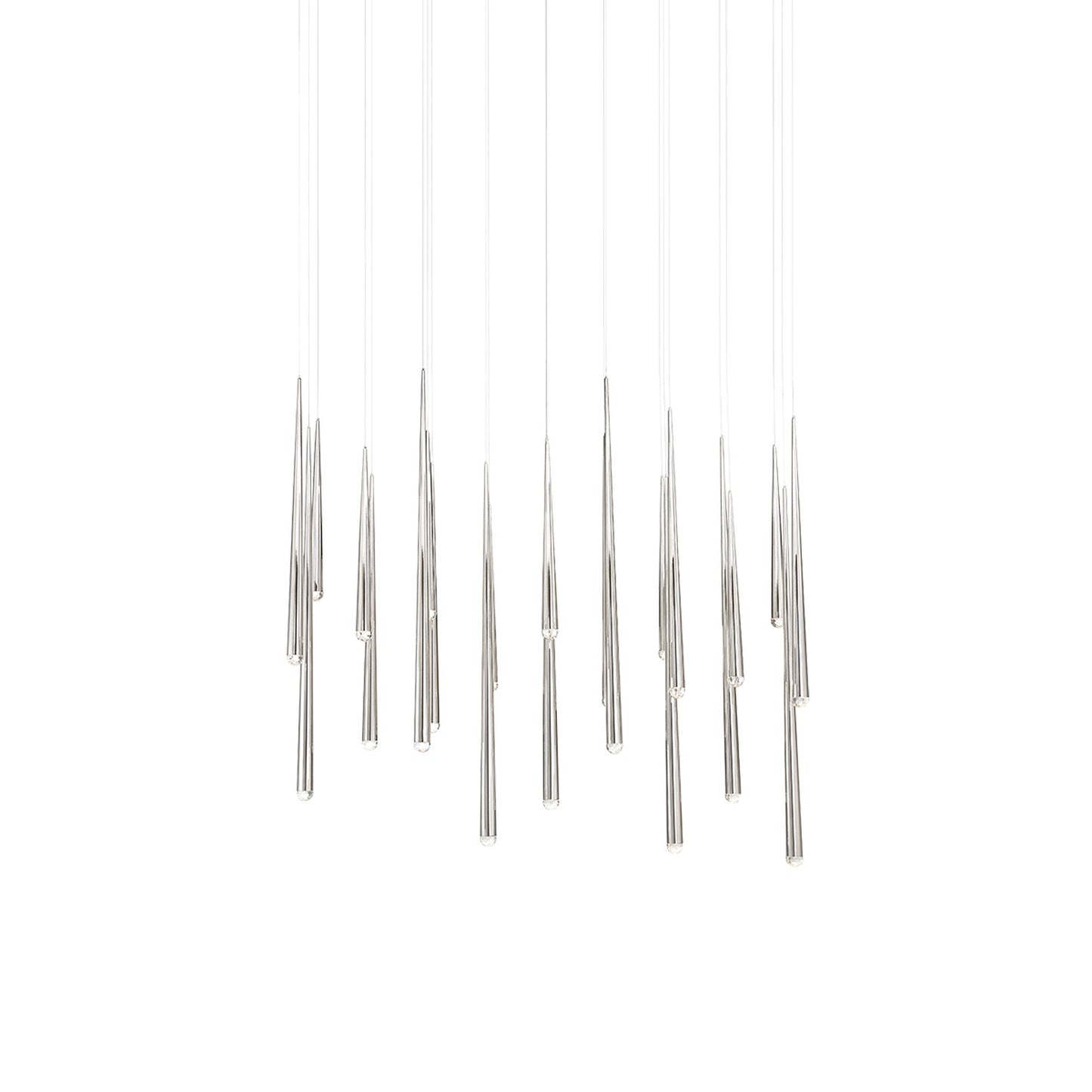 Cascade Linear LED Chandelier in Polished Nickel/Crystal (23-Light).