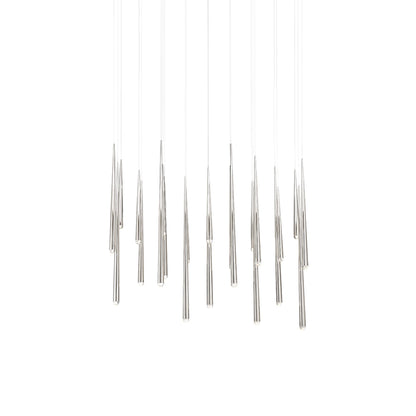 Cascade Linear LED Chandelier in Polished Nickel/Crystal (23-Light).