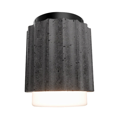 Caviar LED Flush Mount Ceiling Light in Basalt Stone/Black.