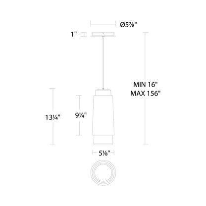 Chauncey Mini LED Pendant Light - line drawing.