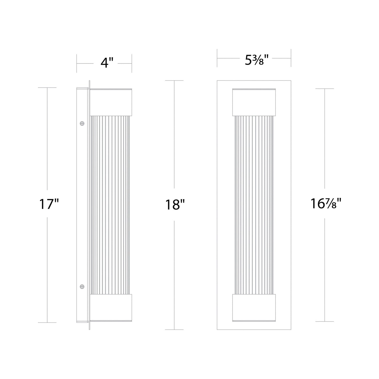 Chyzel Outdoor LED Wall Light - line drawing.