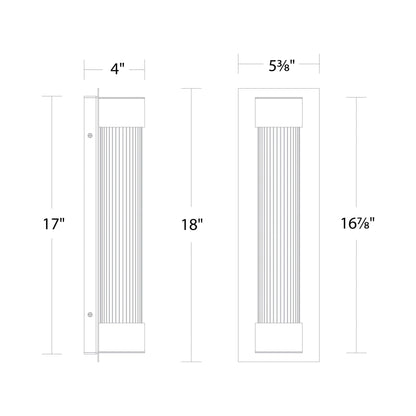 Chyzel Outdoor LED Wall Light - line drawing.
