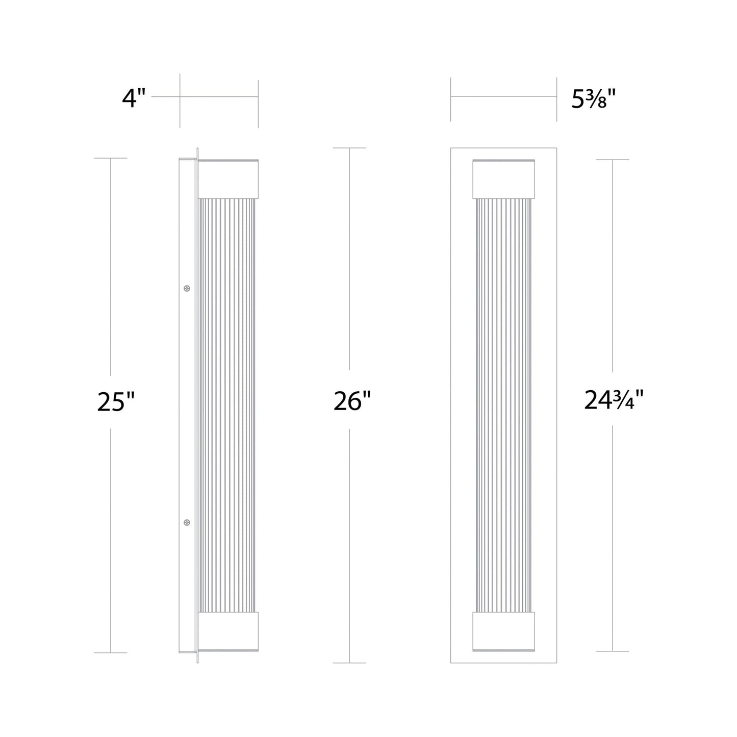 Chyzel Outdoor LED Wall Light - line drawing.