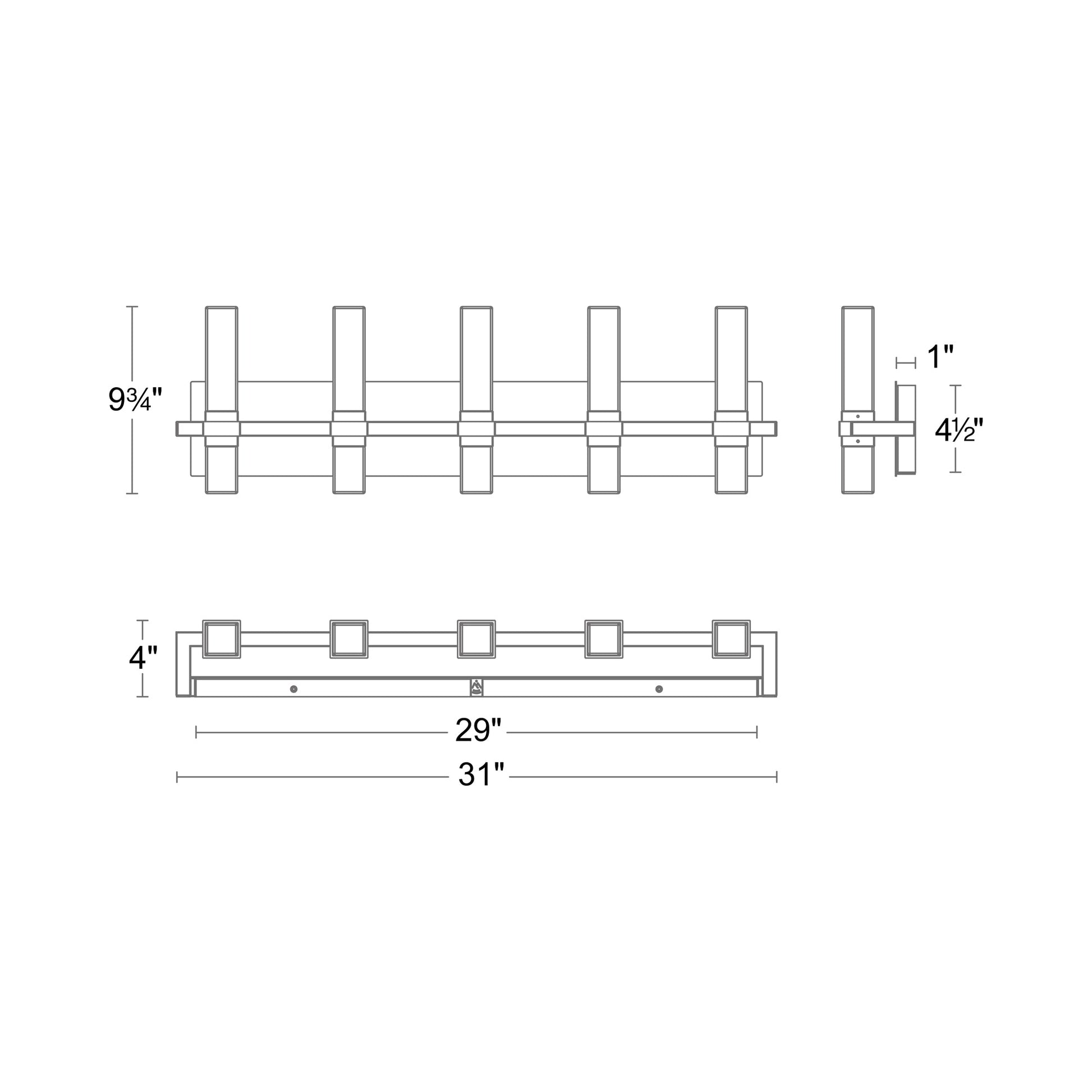 Cinaplex LED Bath Vanity Light - line drawing.