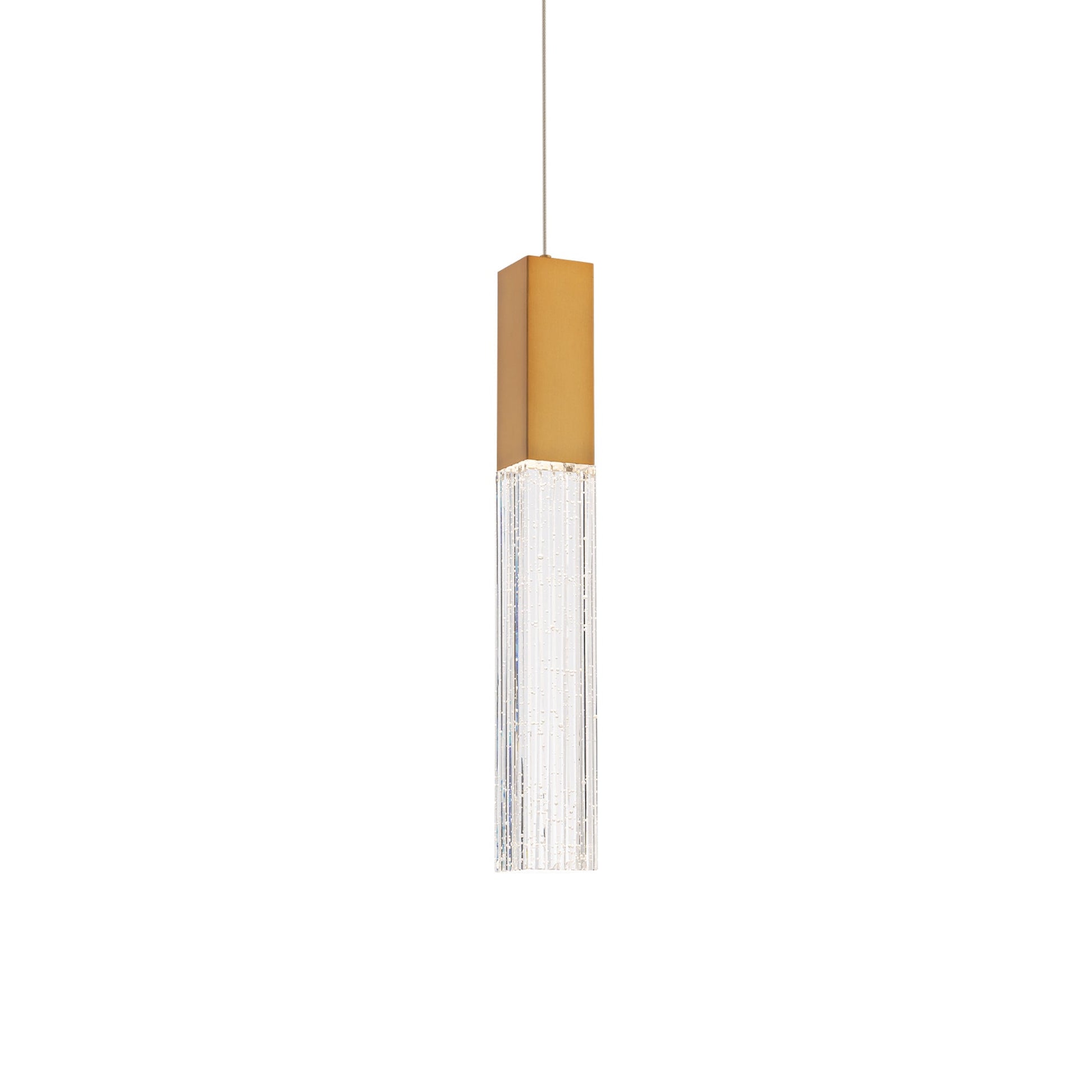 Cinema Mini LED Pendant Light in Aged Brass (3500K).