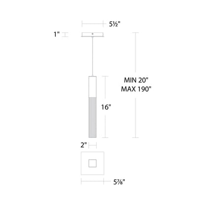 Cinema Mini LED Pendant Light - line drawing.