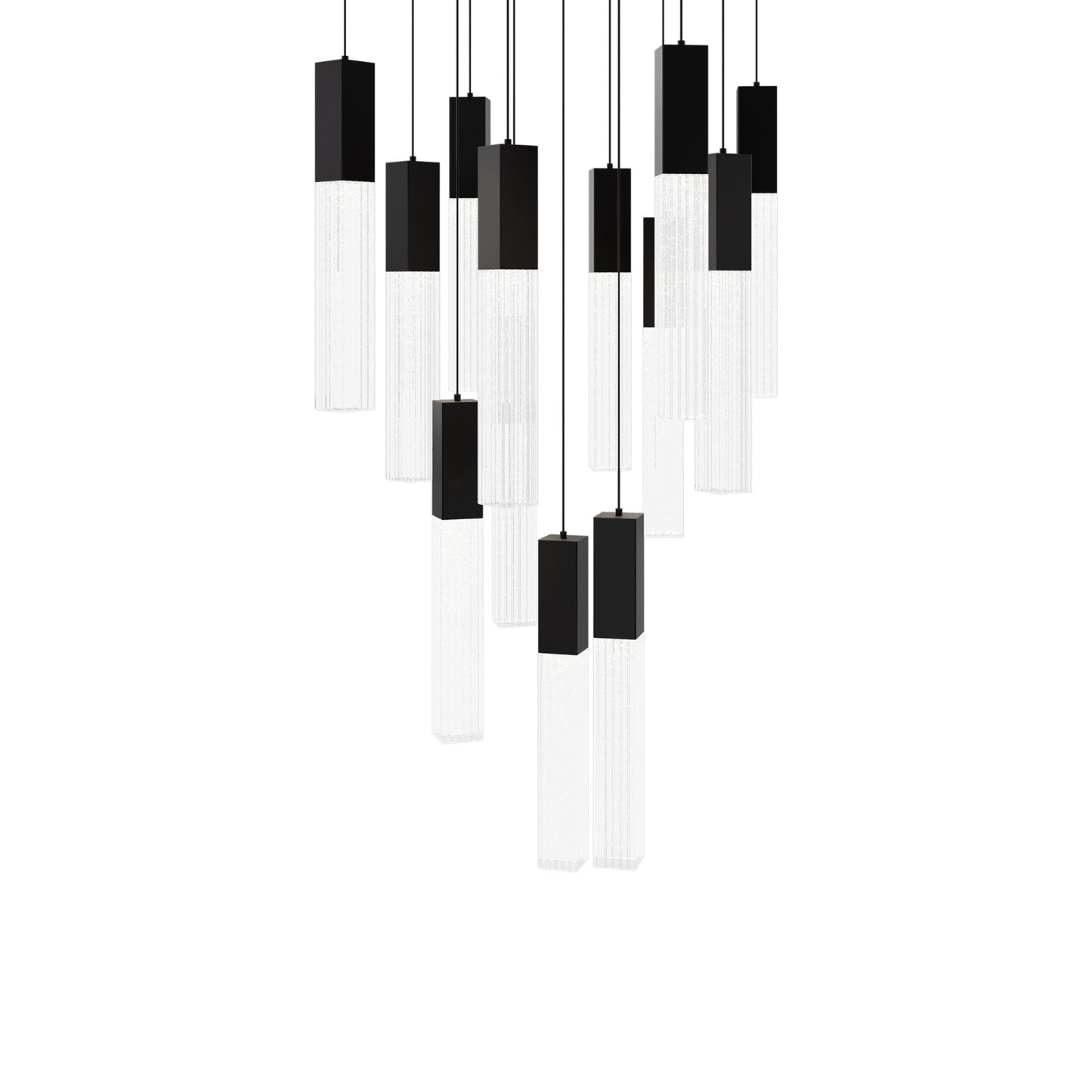 Cinema Square LED Multi Light Pendant Light in Black (Small).