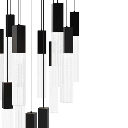 Cinema Square LED Multi Light Pendant Light in Detail.