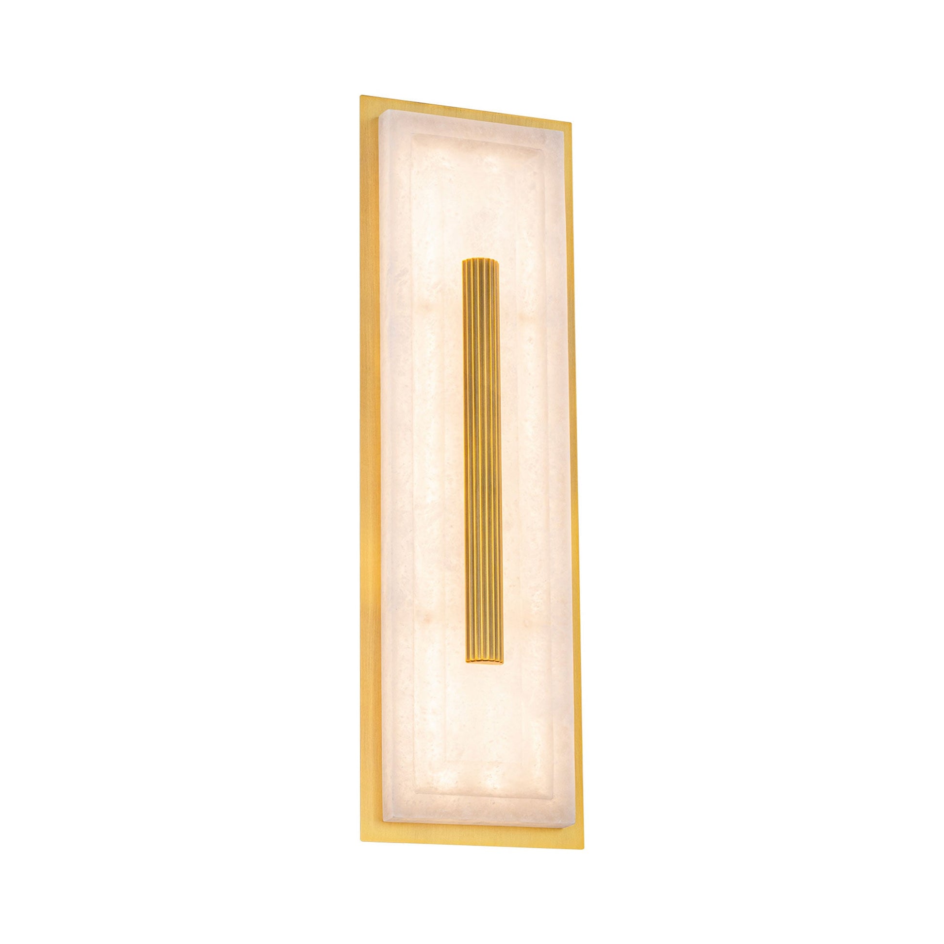 Clarice LED Wall Light in Aged Brass.
