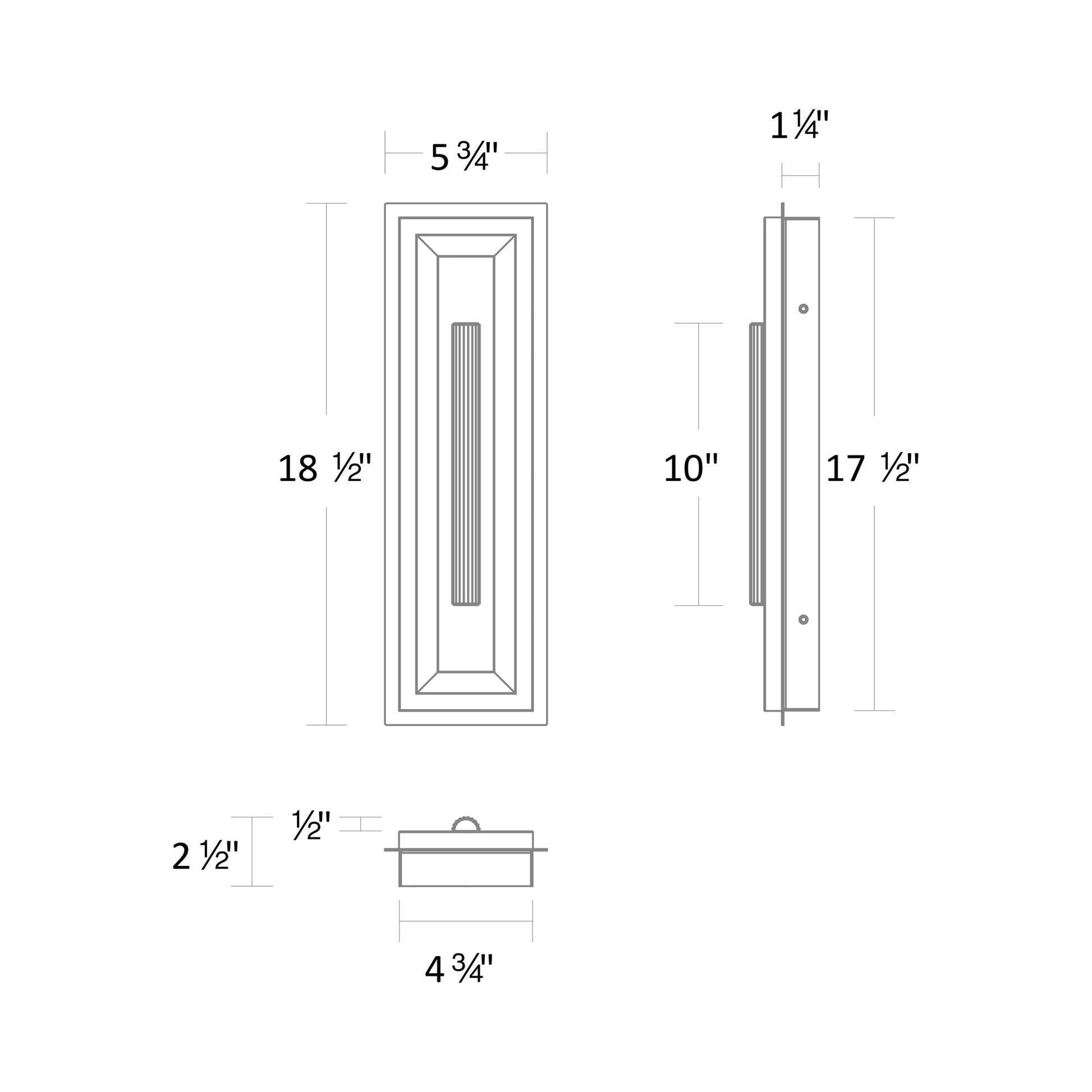 Clarice LED Wall Light - line drawing.