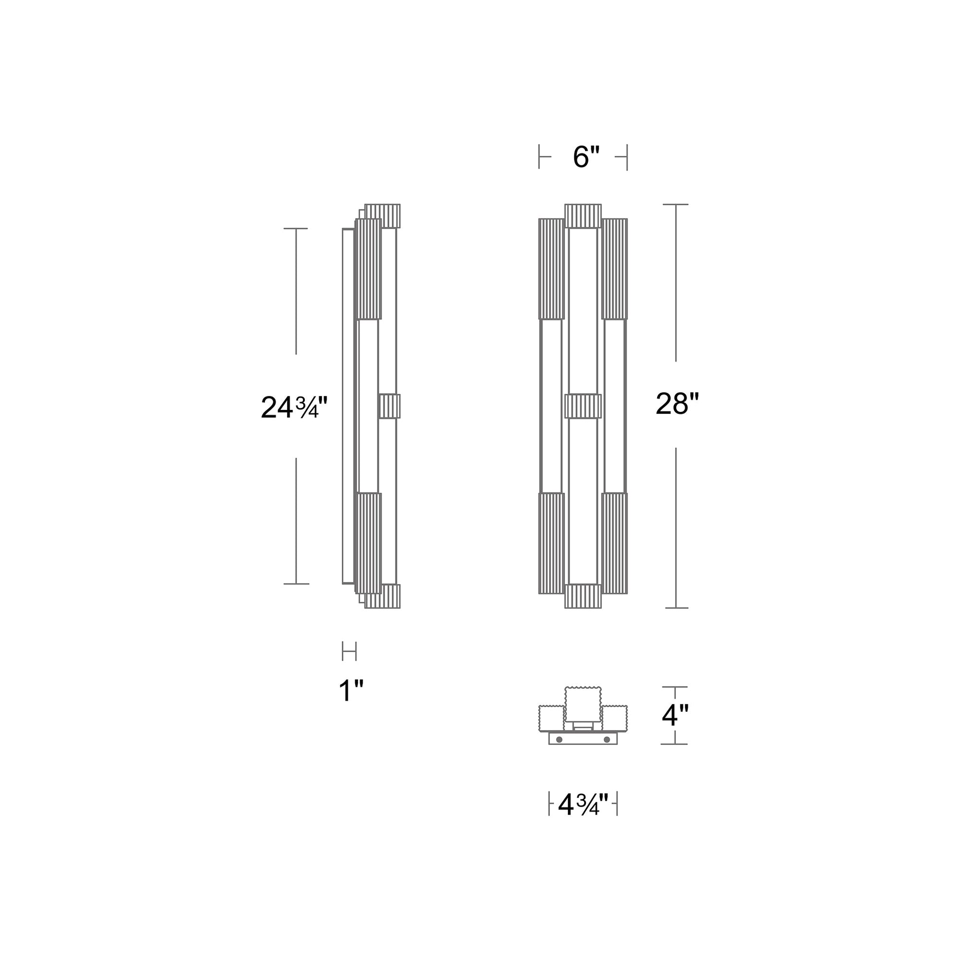 Conan LED Wall Light - line drawing.