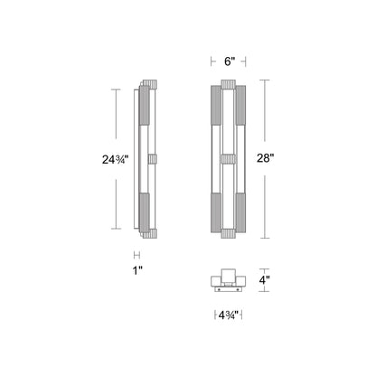 Conan LED Wall Light - line drawing.