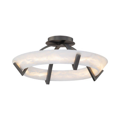 Copa LED Flush Mount Ceiling Light in Antique Nickel.