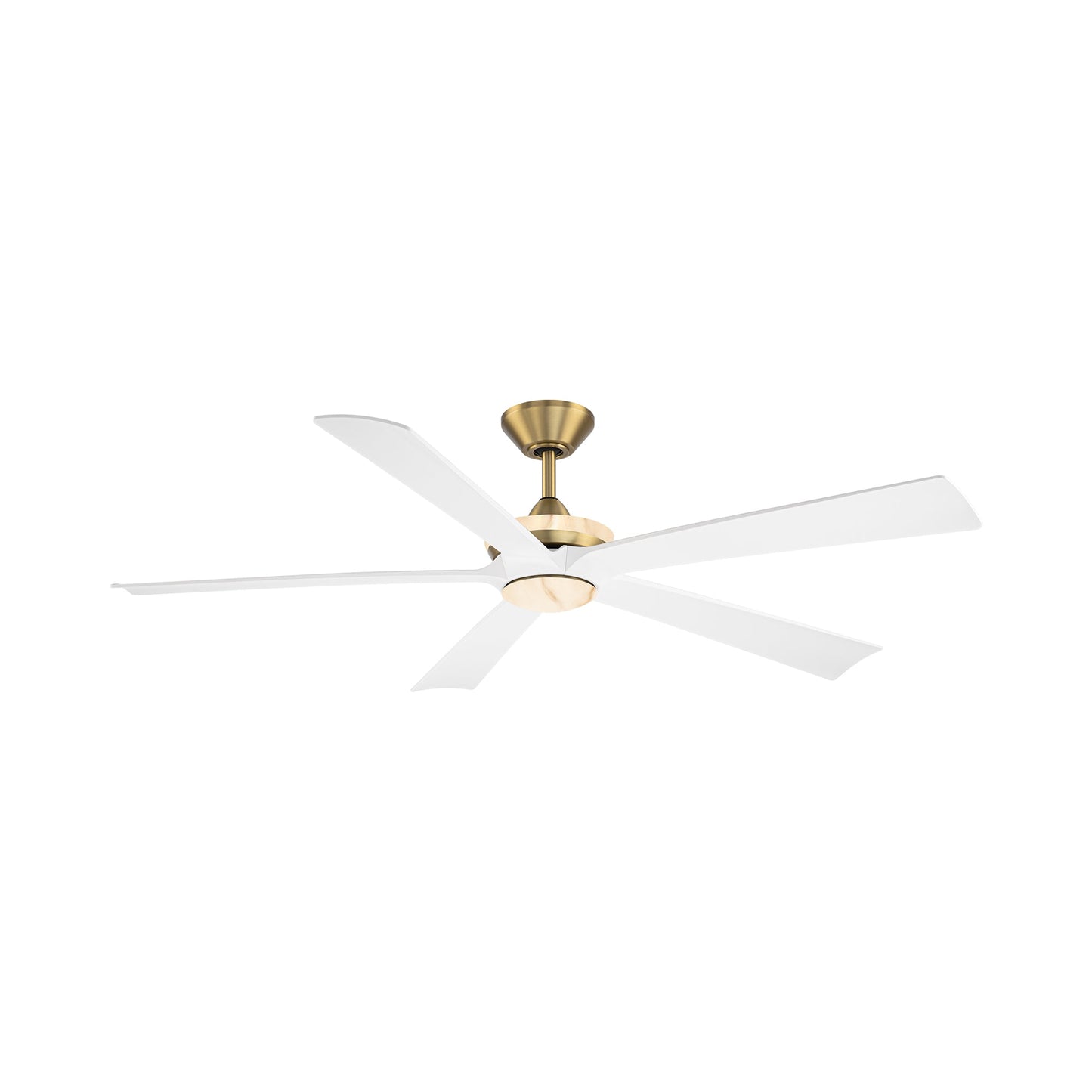 Crown LED Ceiling Fan in Matte White.