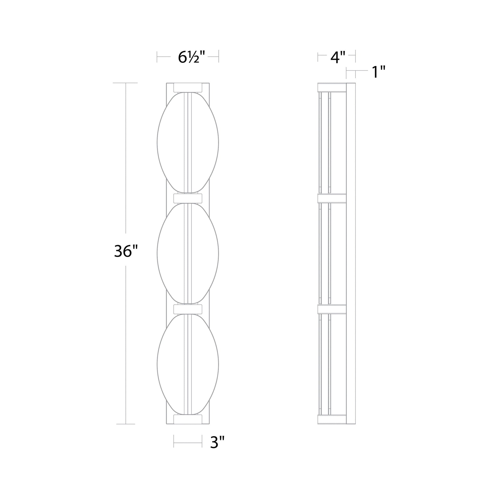 Deco LED Bath Vanity Light - line drawing.
