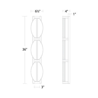 Deco LED Bath Vanity Light - line drawing.