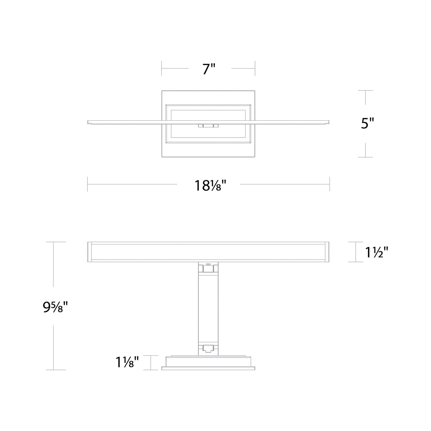 Diver LED Picture Light - line drawing.