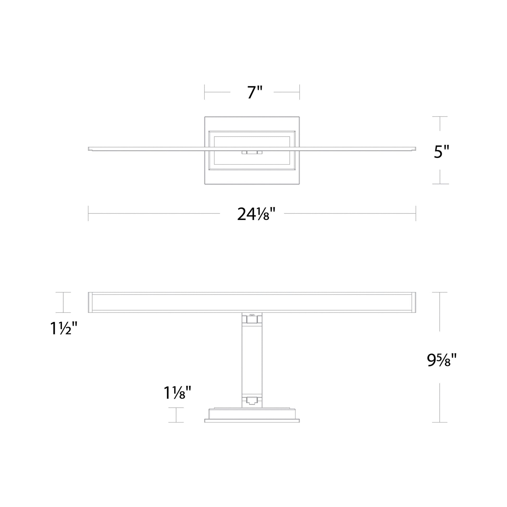 Diver LED Picture Light - line drawing.