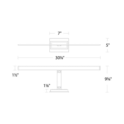 Diver LED Picture Light - line drawing.